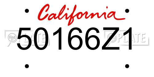 50166Z1 California License Plate