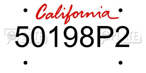 50198P2 California License Plate