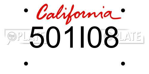 501I08 California License Plate