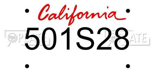 501S28 California License Plate