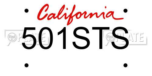 501STS California License Plate