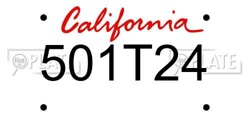 501T24 California License Plate
