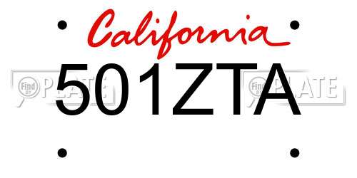 501ZTA California License Plate
