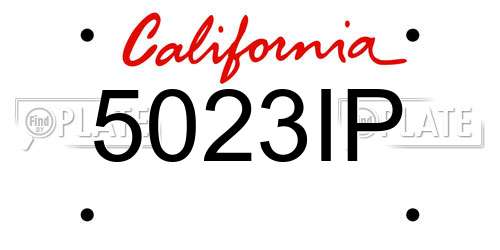 5023IP California License Plate