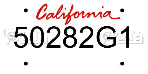 50282G1 California License Plate