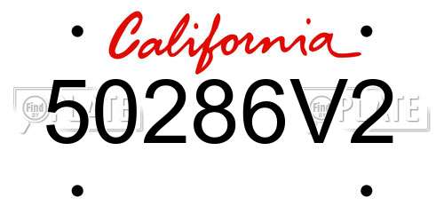 50286V2 California License Plate