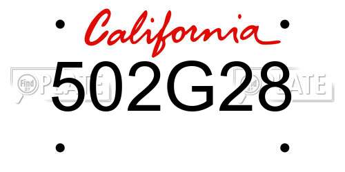 502G28 California License Plate