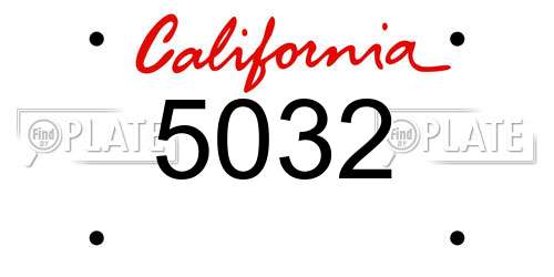 5032 California License Plate