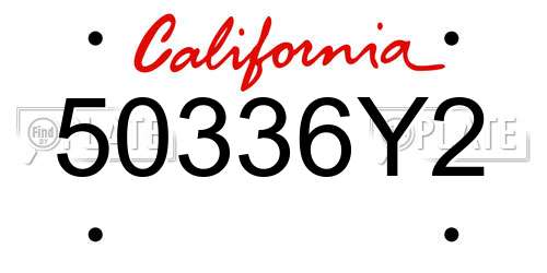 50336Y2 California License Plate