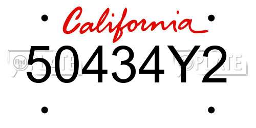50434Y2 California License Plate