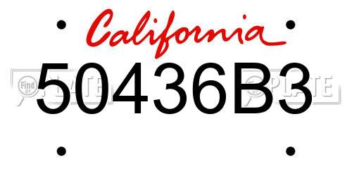 50436B3 California License Plate