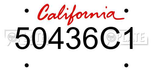 50436C1 California License Plate