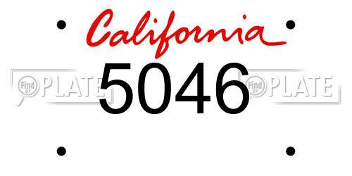 5046 California License Plate