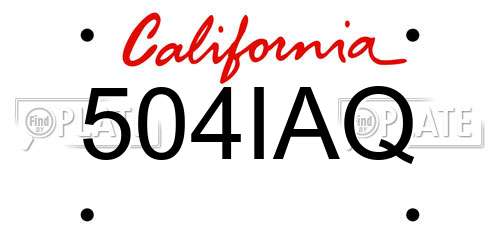 504IAQ California License Plate