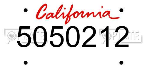 5050212 California License Plate