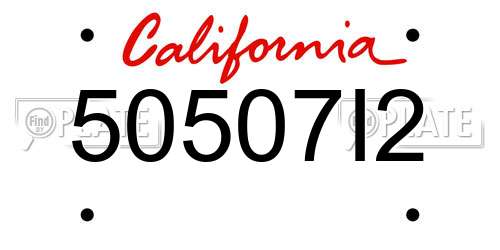 50507I2 California License Plate