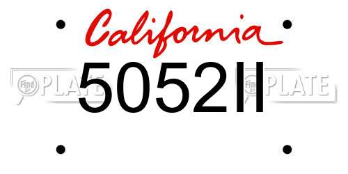 5052II California License Plate