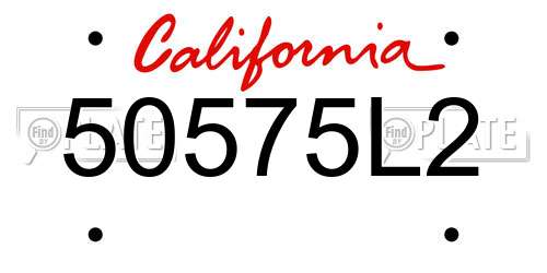 50575L2 California License Plate