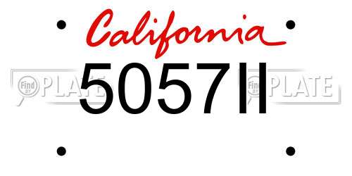 5057II California License Plate