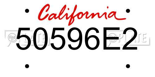 50596E2 California License Plate