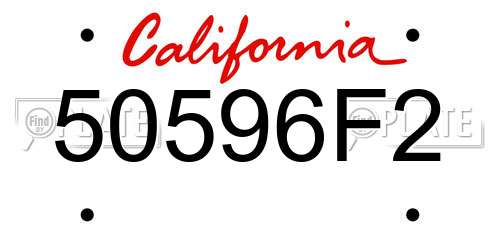 50596F2 California License Plate
