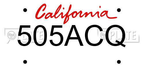 505ACQ California License Plate