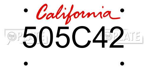 505C42 California License Plate