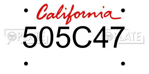 505C47 California License Plate