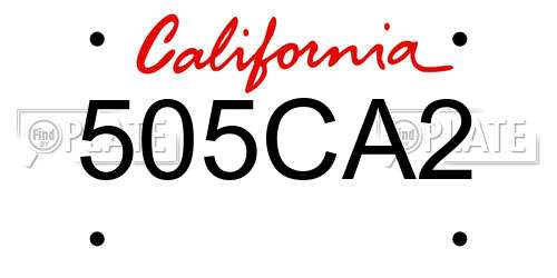 505CA2 California License Plate
