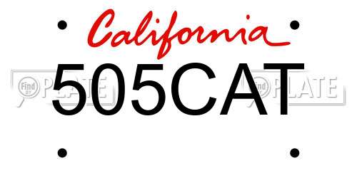 505CAT California License Plate