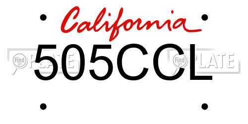 505CCL California License Plate
