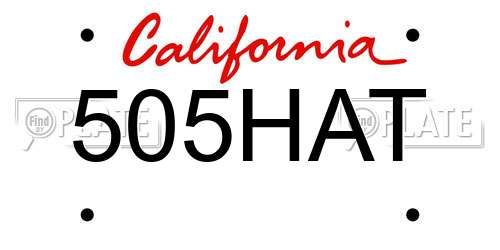 505HAT California License Plate
