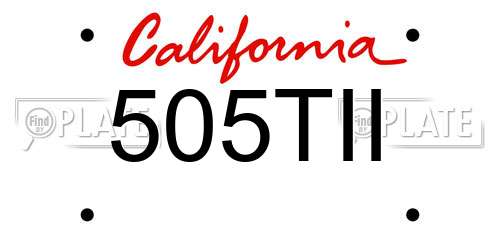 505TII California License Plate
