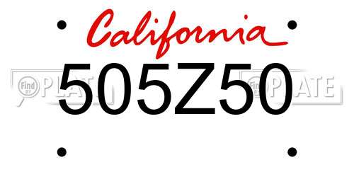 505Z50 California License Plate
