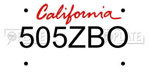 505ZBO California License Plate