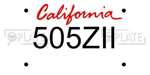 505ZII California License Plate