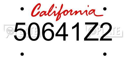 50641Z2 California License Plate