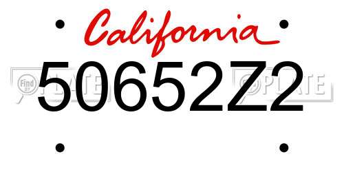 50652Z2 California License Plate