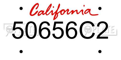 50656C2 California License Plate