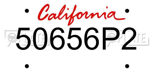 50656P2 California License Plate