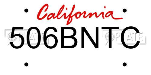 506BNTC California License Plate