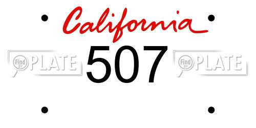 507 California License Plate