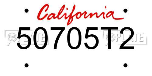50705T2 California License Plate