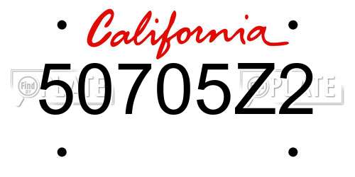 50705Z2 California License Plate
