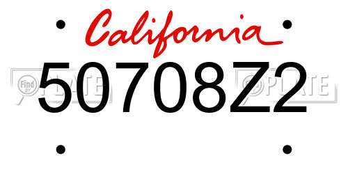 50708Z2 California License Plate
