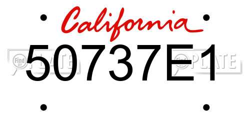 50737E1 California License Plate
