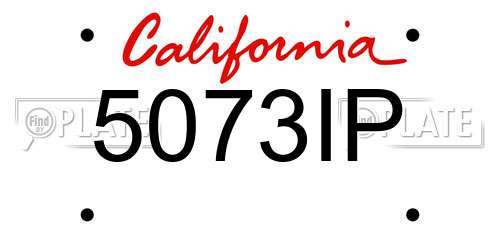 5073IP California License Plate