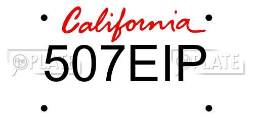 507EIP California License Plate