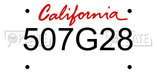 507G28 California License Plate