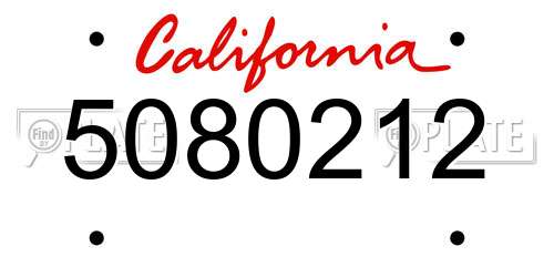 5080212 California License Plate